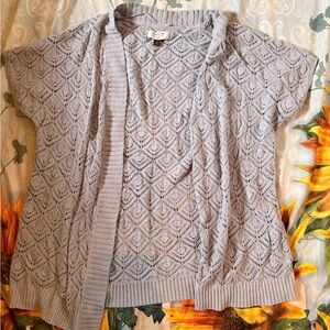 Sonoma Light Gray Open-Knit Cardigan